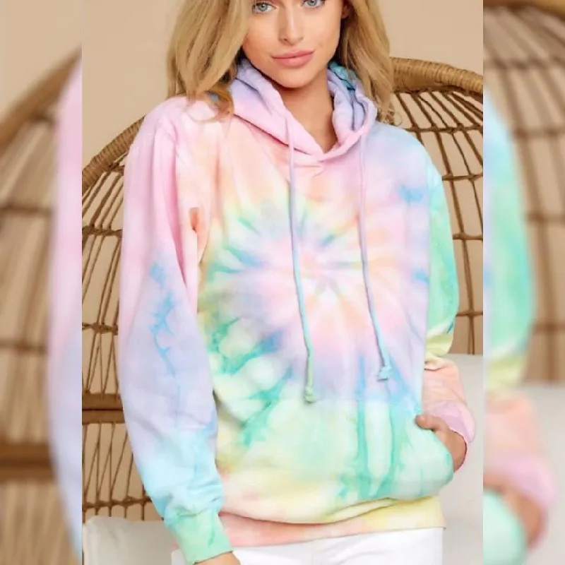 Women's Hoodie Pullover Tie Dye Hoodies Long Bell Sleeve