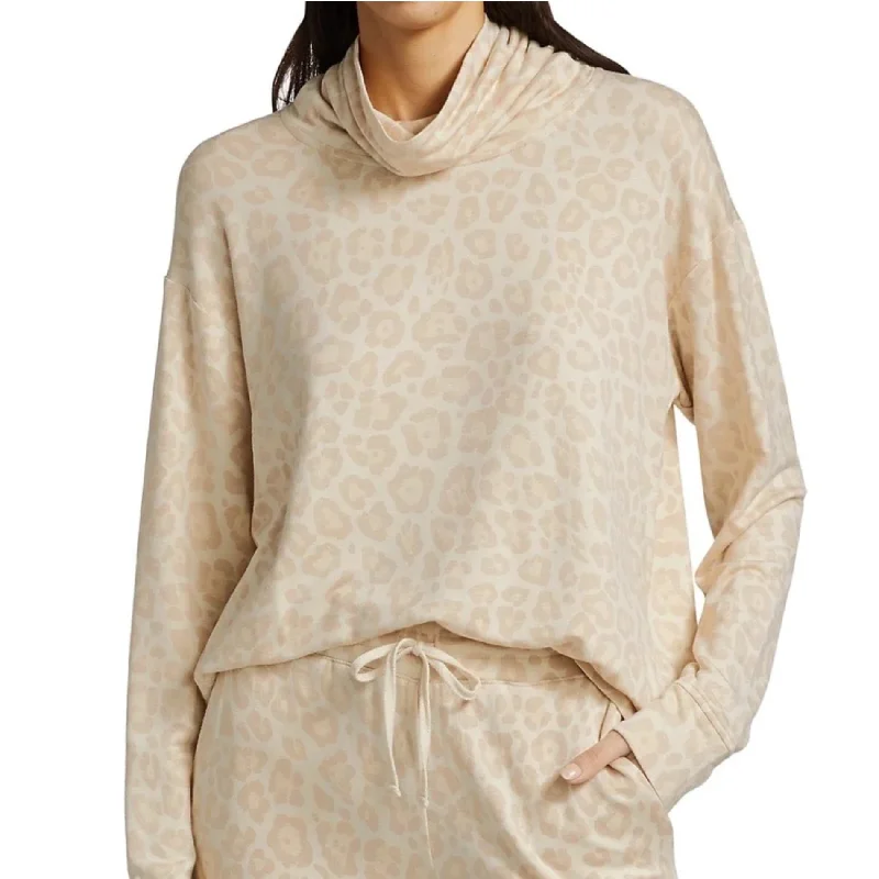 Splendid Women's Ultra Soft Leopard Print Cowl Neck Pullover Top Sweatshirt Button Front Sweater Splendid Women's Ultra Soft Leopard Print Cowl Neck Pullover Top Sweatshirt Button Front Sweater