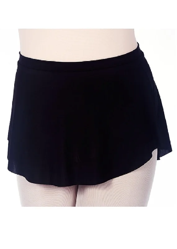 Dasha High-Low Pull-On Skirt (Black) denim skirt trendy
