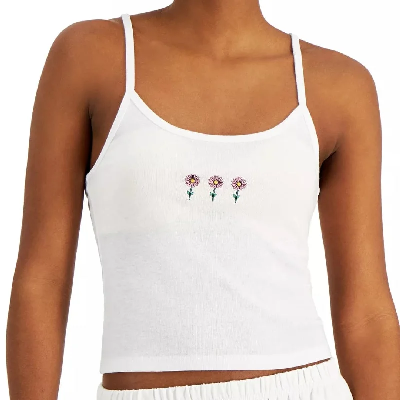 REBELLIOUS ONE - Flower Embroidered Tank Top cute tank top