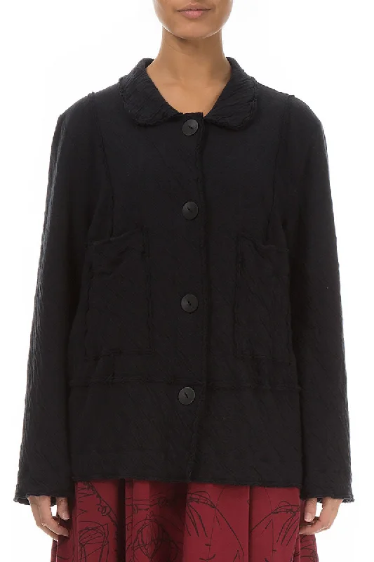 Collar Neck Grey Wavy Cotton Jacket Mesh Jacket Canvas Jacket Denim Jacket