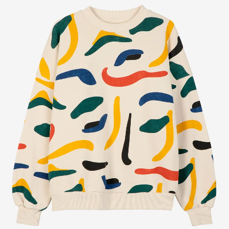 Brushstrokes Sweatshirt by Bobo Choses Womenswear Hoodie with High Neck Warm Protective Brushstrokes Sweatshirt by Bobo Choses Womenswear Hoodie with High Neck Warm Protective