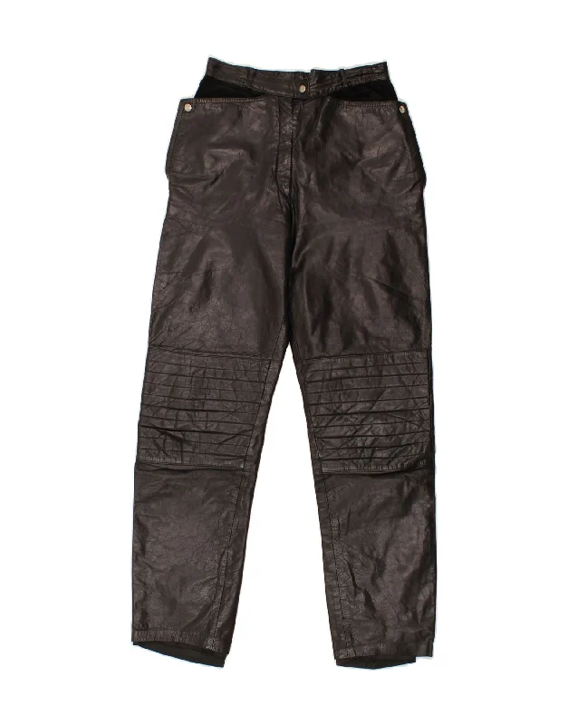 VINTAGE Womens Leather Tapered Trousers EU 36 Small W26 L30 Black Leather Trousers Formal Black VINTAGE Womens Leather Tapered Trousers EU 36 Small W26 L30 Black Leather Trousers Formal Black