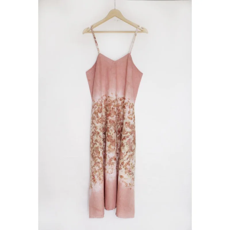 "Bageeya “Daisy” Natural Dyed Organic Cambric Cotton Strap Dress | Crafted with Sacred Temple Rose and Manjishtha