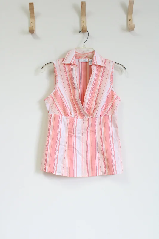 G.H. Bass Pink Striped Tank | XS workout tank top
