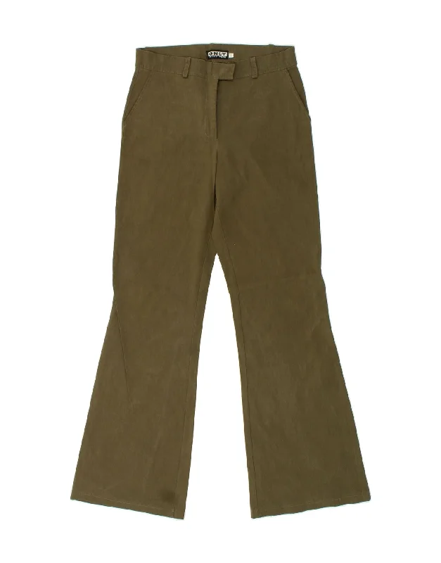 ONLY Womens Flare Chino Trousers EU 38 Medium W28 L31 Khaki Viscose Trousers Winter Warm ONLY Womens Flare Chino Trousers EU 38 Medium W28 L31 Khaki Viscose Trousers Winter Warm