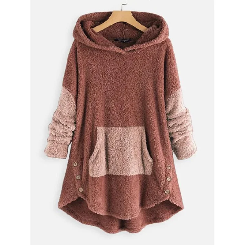 Women's Pullover Solid Colored Hoodie Hooded Pullover Sweater