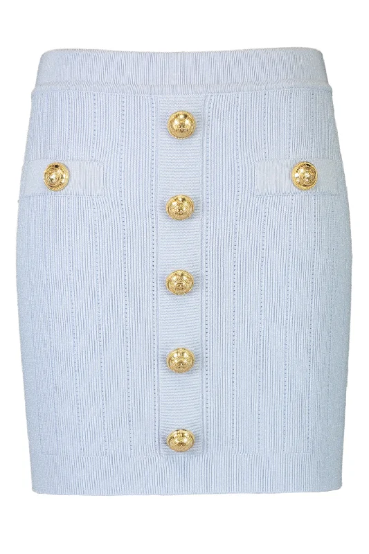 Two Pocket Button Skirt zip skirt side