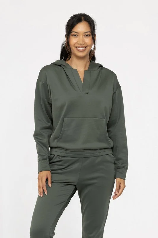 Elevated Henley Pullover Slouchy Comfort Pullover