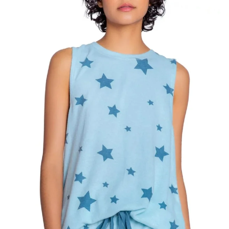 INSOMNIAX - Peached Stars Print Jersey Pajama Tank Top chic tank top