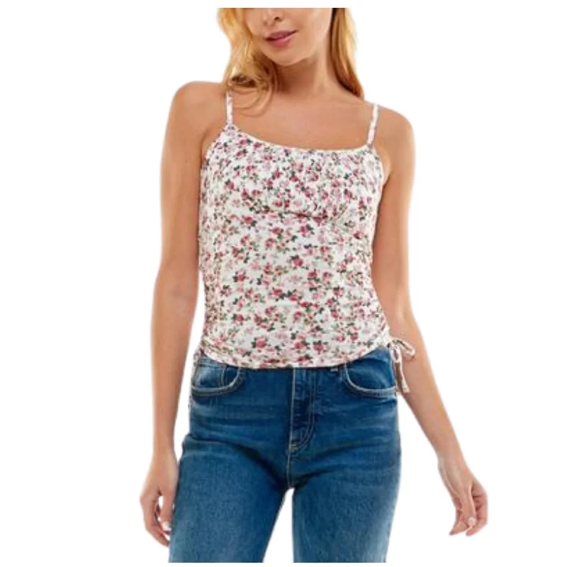 ULTRA FLIRT - Printed Ruched Tank Top lightweight tank top