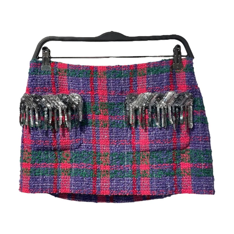 AREA/Skirt/Hombre Check/Wool/PPL/SEQUENCE TASSELS silk skirt smooth