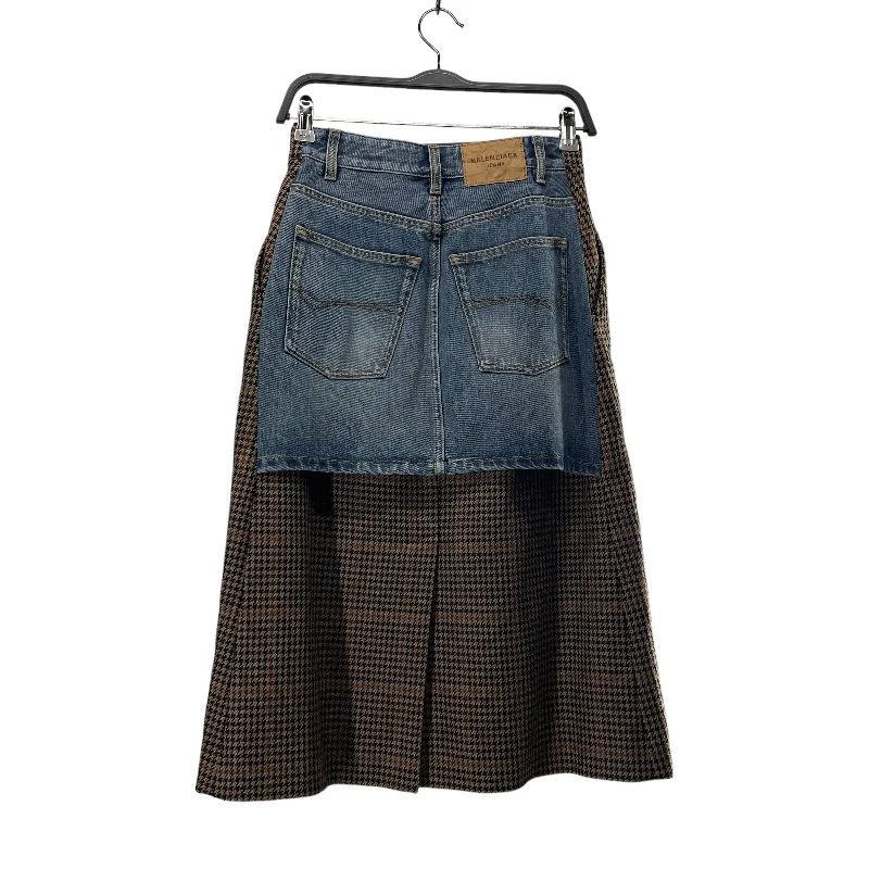 BALENCIAGA/Skirt/34/Houndstooth Check/Cotton/BEG/DENIM SHORT HYBRID wool skirt breathable