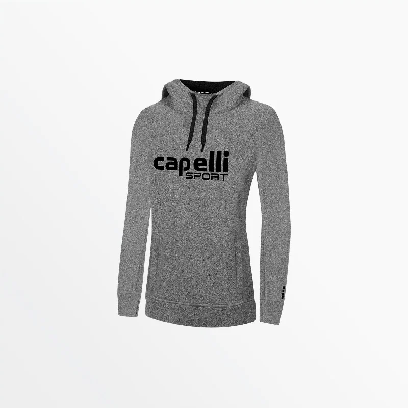 WOMEN'S LOGO HEATHER PULLOVER HOODIE Crew Neck Wool