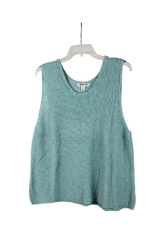 Coldwater Creek Blue Knit Tank | 3X sage tank top