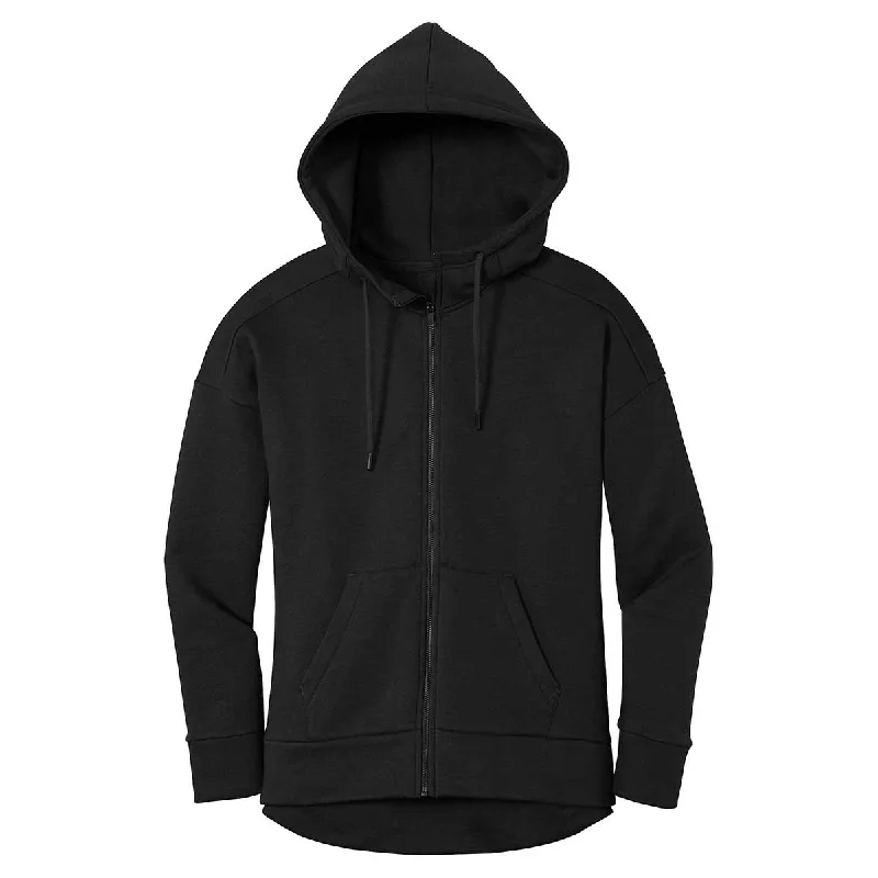 District Women's Jet Black Perfect Weight Fleece Full-Zip Hoodie Hoodie with High-Low Hem Asymmetrical Trendy District Women's Jet Black Perfect Weight Fleece Full-Zip Hoodie Hoodie with High-Low Hem Asymmetrical Trendy