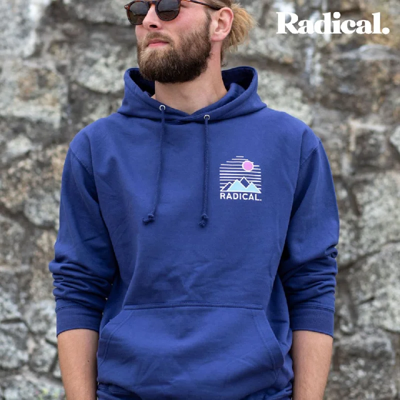 Radical. Lines Unisex Hoodie - Jeans Blue Hoodie with Rhinestones Sparkly Elegant