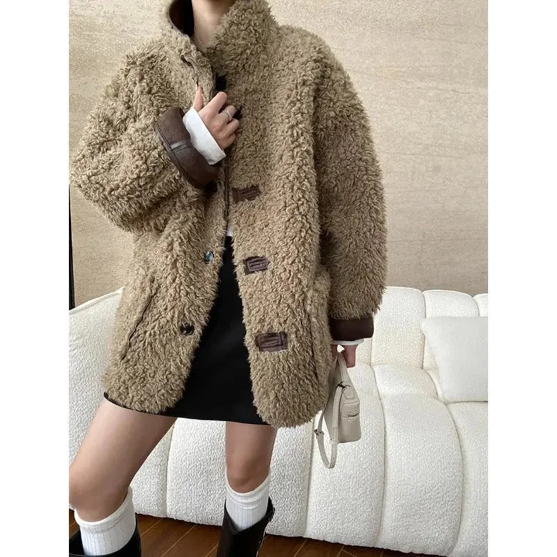 FZ Women's Double Sided Wear Thickened Faux Leather Jacket Tailored Jacket Straight Jacket A-Line Jacket FZ Women's Double Sided Wear Thickened Faux Leather Jacket Tailored Jacket Straight Jacket A-Line Jacket