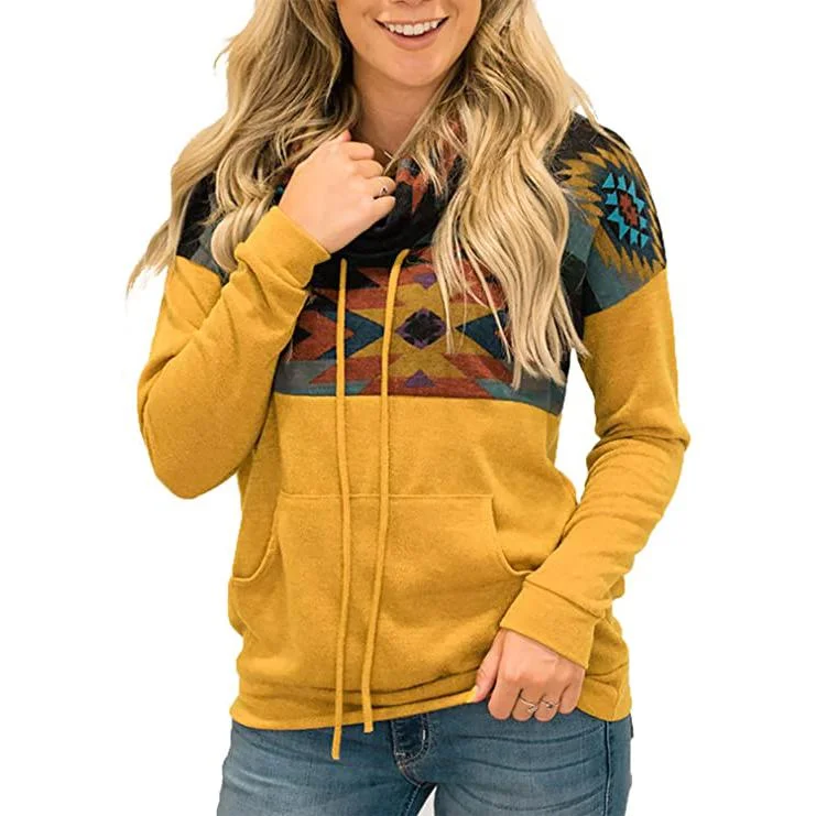 Women's Quarter Zip Color Block Pullover Sweatshirt Alpaca Blend Soft