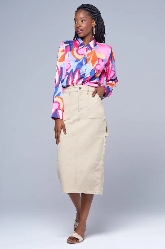 HIGH WAISTED MIDI SKIRT chiffon skirt flowing
