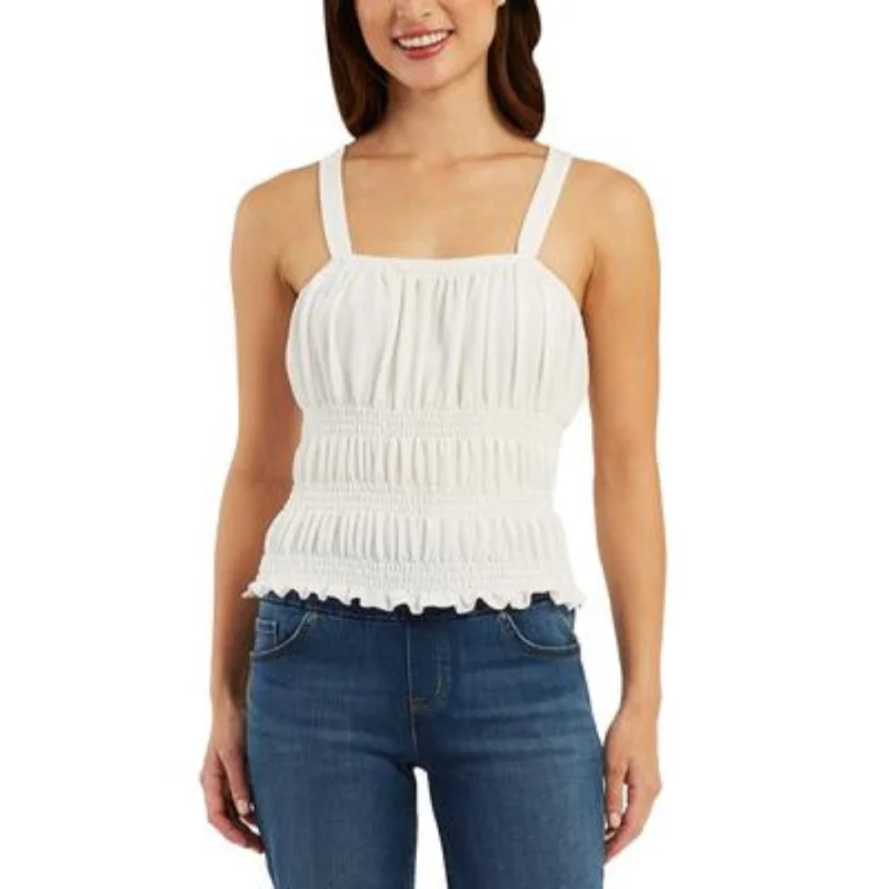 BCX - Ruched Tank Top lace back tank