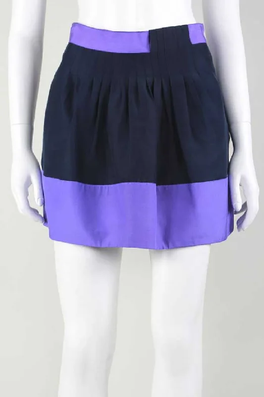 Ted Baker Navy With Purple Trim Mini Skirt Size 3 denim skirt durable
