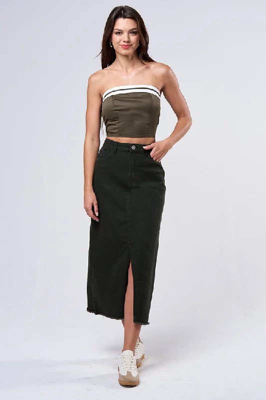Denim skirt lace skirt feminine