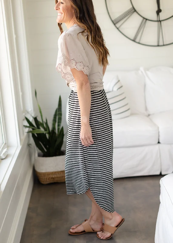 Gray Pinstripe Hi-Lo Midi Skirt - FINAL SALE summer skirt style