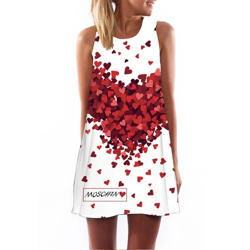 Women Dress 3D Print Vintage Hippie Summer Beach Dress Dashiki Loose Plus Size Women Clothing