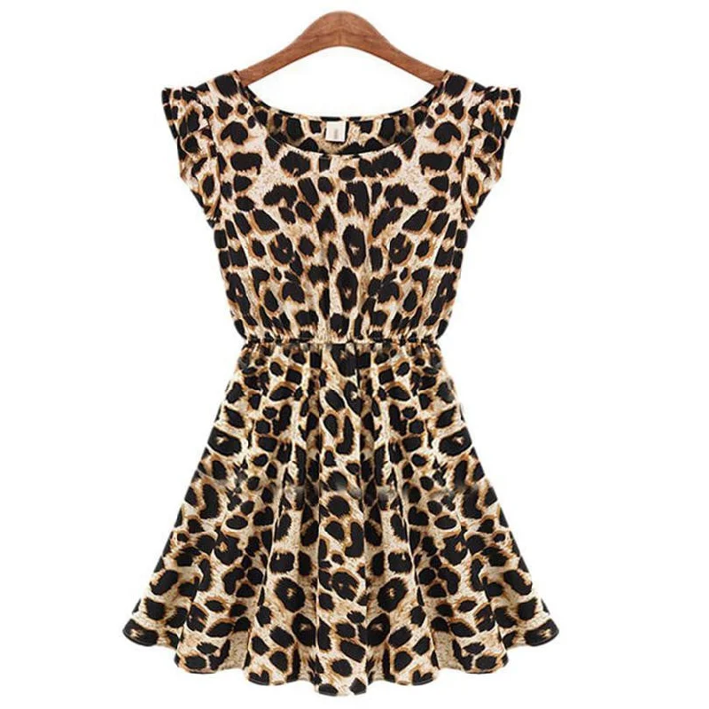 Summer Leopard Dresses Women Hot Plus Size Print Clothing Slim Lovely Dress Girl Club Mini Vintage S072 Summer Leopard Dresses Women Hot Plus Size Print Clothing Slim Lovely Dress Girl Club Mini Vintage S072