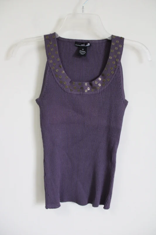 Willi Smith Purple Knit Rib Tank | M basic tank top