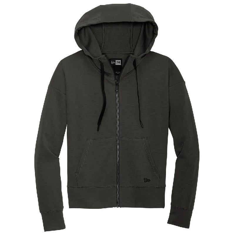 New Era Women's Graphite STS Full-Zip Hoodie Hoodie Crop Top Short Trendy