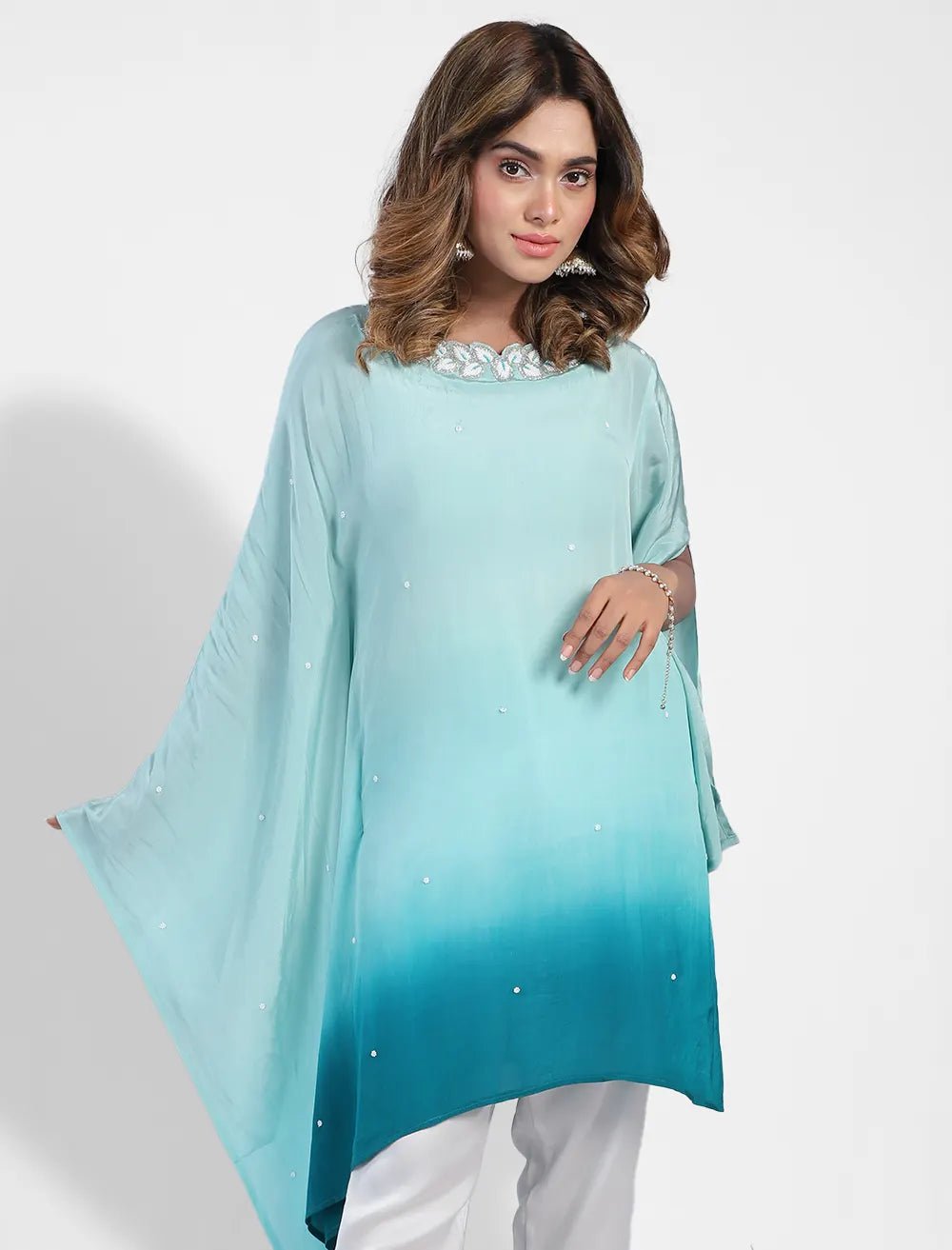 Zardozi Worked Shaded Asymmetric Dress