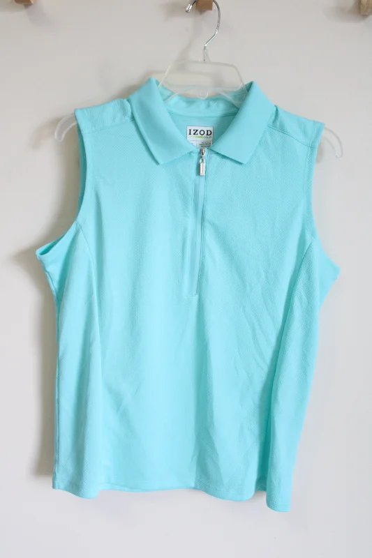 Izod Golf Light Blue Polo Tank | L print tank top