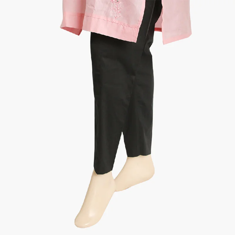 Women's Stretchable Trouser - Black Trousers Culottes Wide Leg
