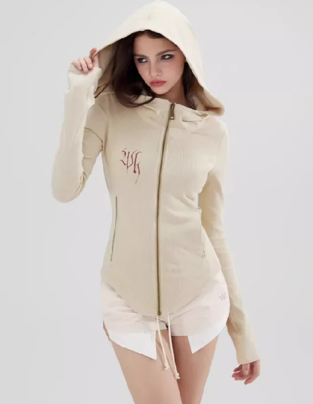 Casual Sports Waist Hoodie WOO0075 Hoodie with Button Placket Classic Preppy