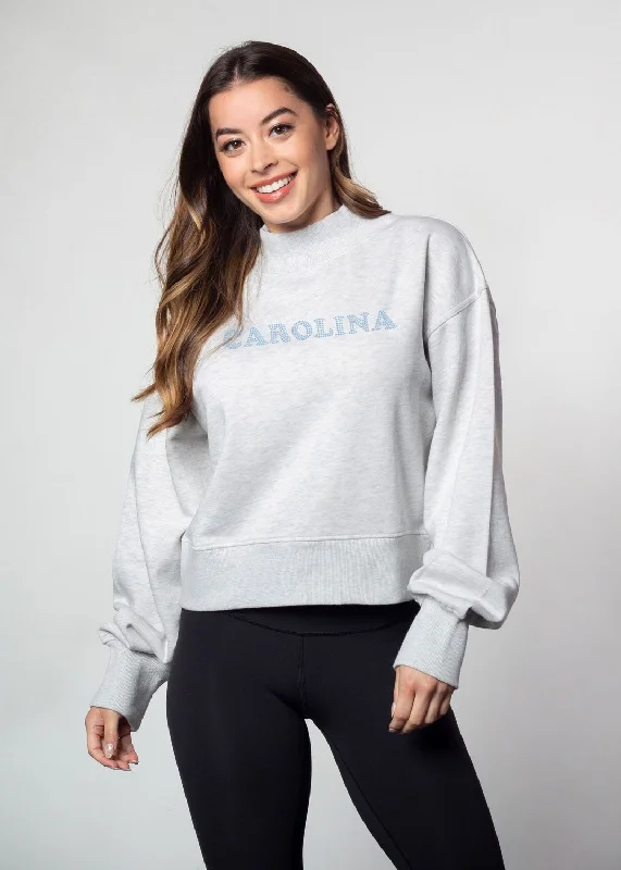Bejeweled Carolina Cropped Tunic Sweatshirt Hoodie with Monochrome Minimalist Simple Bejeweled Carolina Cropped Tunic Sweatshirt Hoodie with Monochrome Minimalist Simple