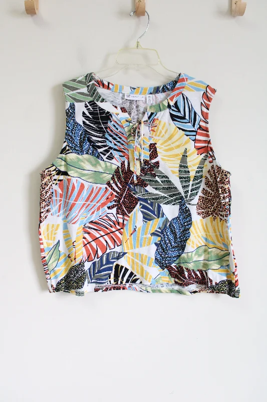Rafaella Tropical Cotton Tank | L lightweight tank top