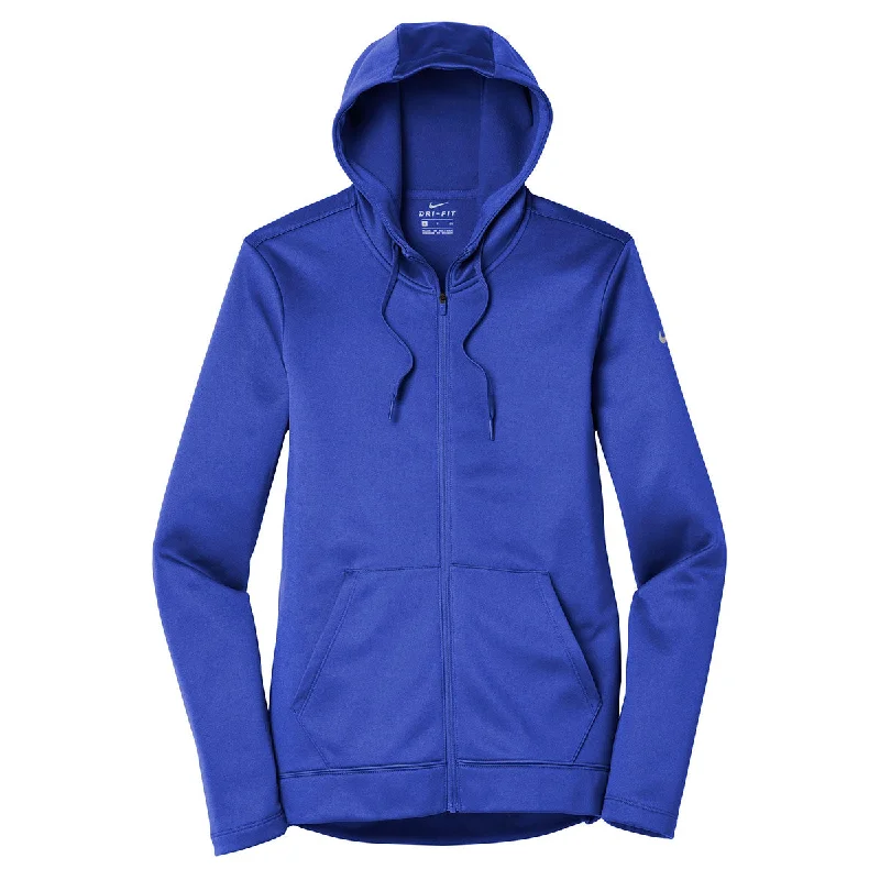 Nike Women's Game Royal Therma-FIT Full-Zip Fleece Hoodie Hoodie with Rolled Sleeves Casual Relaxed Nike Women's Game Royal Therma-FIT Full-Zip Fleece Hoodie Hoodie with Rolled Sleeves Casual Relaxed