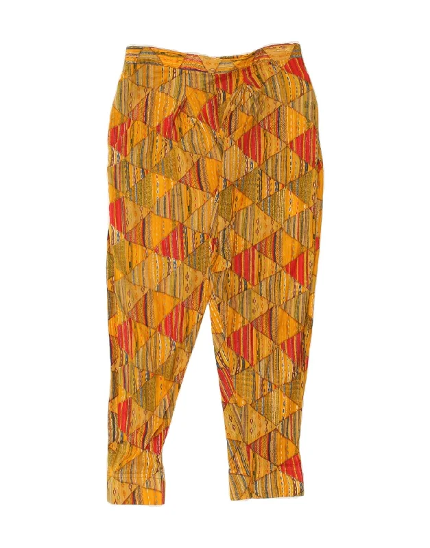VINTAGE Womens Slim Casual Trousers W30 L37 Orange Argyle/Diamond Trousers Versatile Stylish VINTAGE Womens Slim Casual Trousers W30 L37 Orange Argyle/Diamond Trousers Versatile Stylish