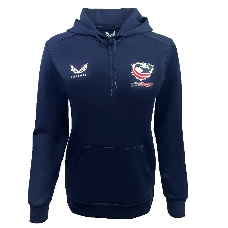 Women's USA Rugby Scuba Pullover Hoodie by Castore Solo Sleeve Pullover