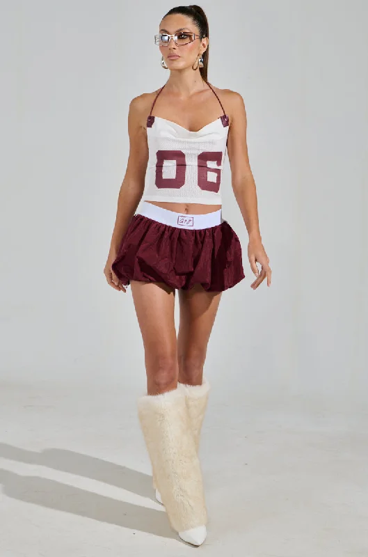 VARSITY SQUAD BUBBLE MINI SKIRT seamless skirt comfort