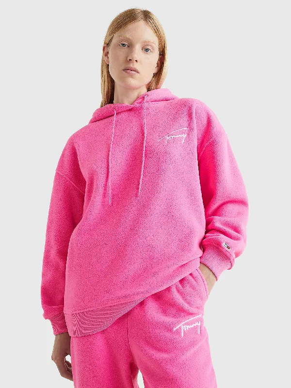 Tommy Hilfiger Bold Polar Fleece Winterized Hoodie - Women Hoodie with Distressed Vintage Worn Tommy Hilfiger Bold Polar Fleece Winterized Hoodie - Women Hoodie with Distressed Vintage Worn