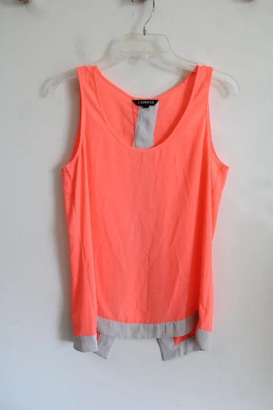 Express Neon Pink Chiffon Tank | M crossback tank top