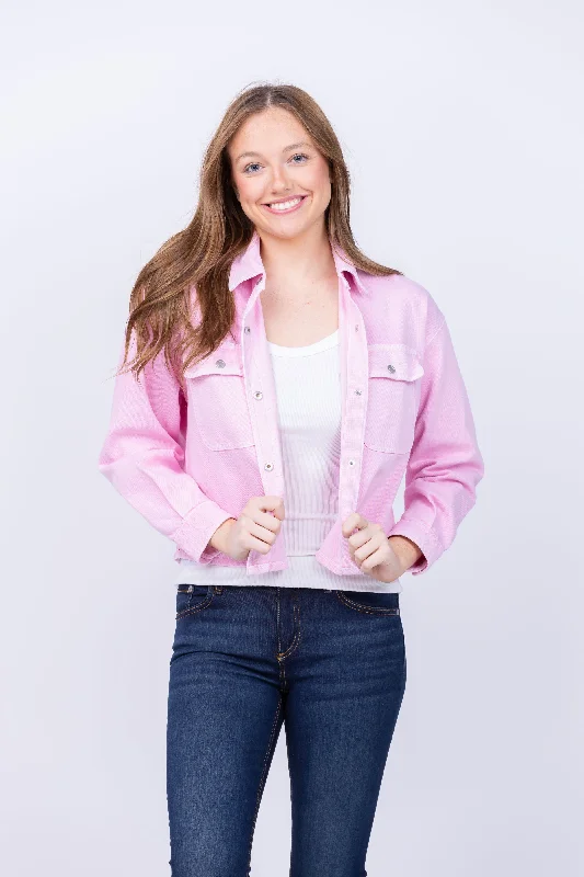 Xirena Leon Jacket in Petal Pink Bomber Jacket Anorak Windbreaker