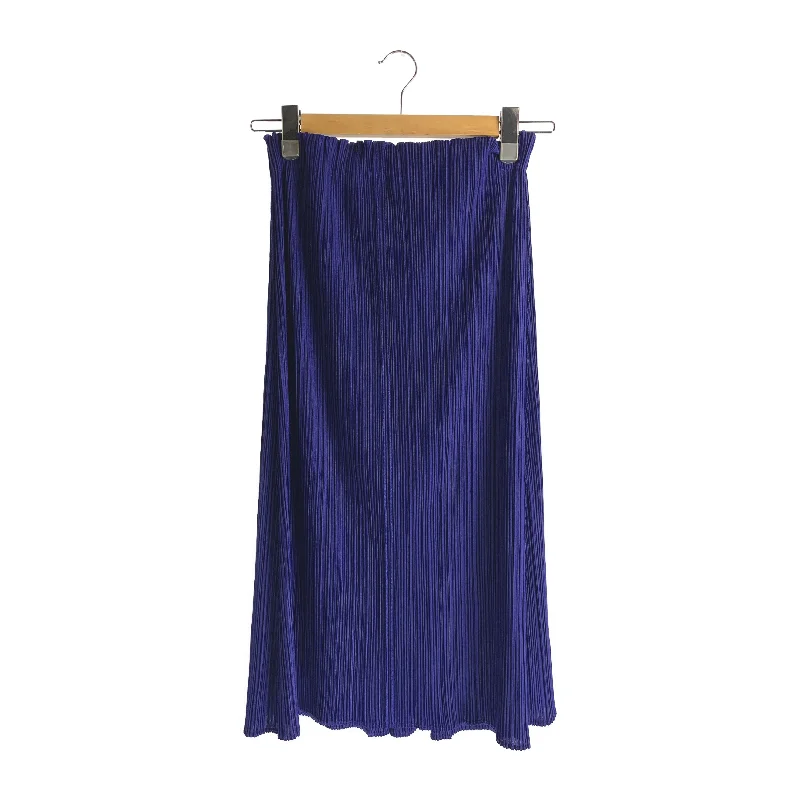 PLEATS PLEASE ISSEY MIYAKE/Skirt/1/BLU/Polyester/Plain chiffon skirt airy