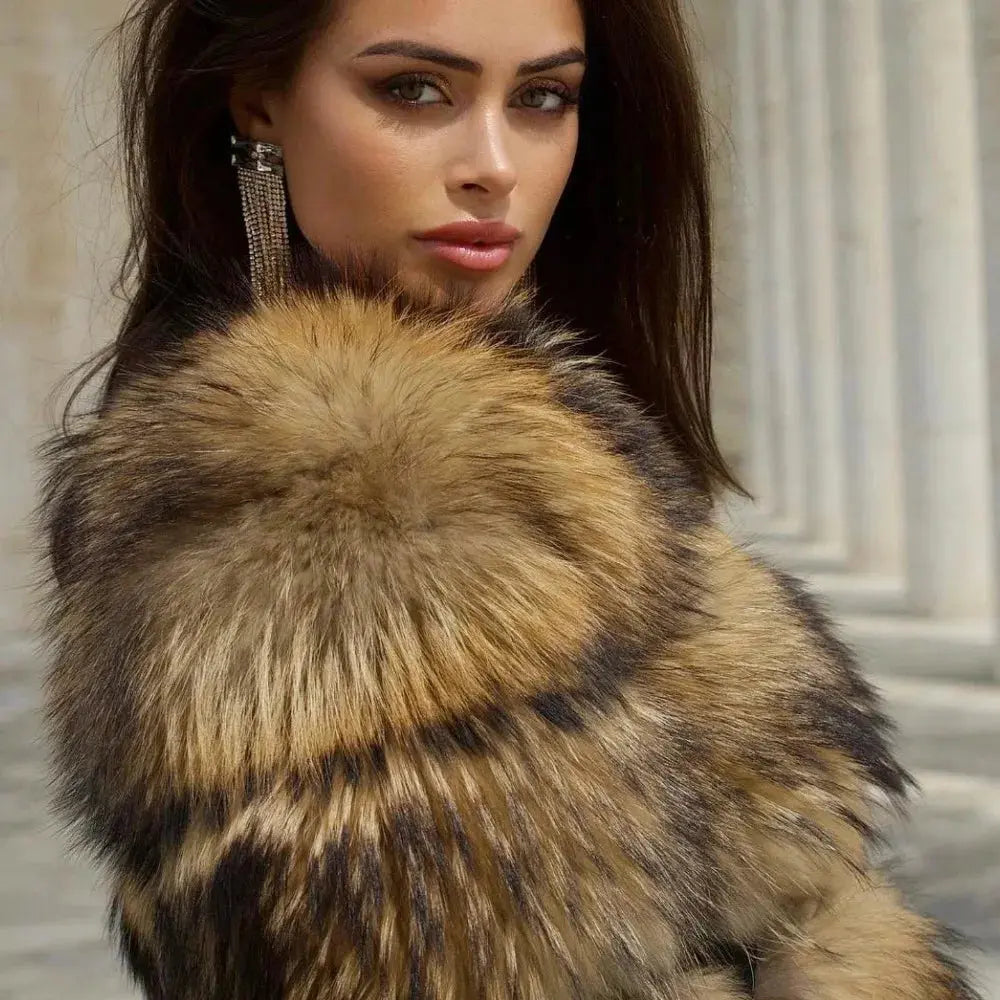 FZ Women's Natural Fur Outerwear O-neck Thick Jacket Satin Jacket Silk Jacket Chiffon Jacket FZ Women's Natural Fur Outerwear O-neck Thick Jacket Satin Jacket Silk Jacket Chiffon Jacket