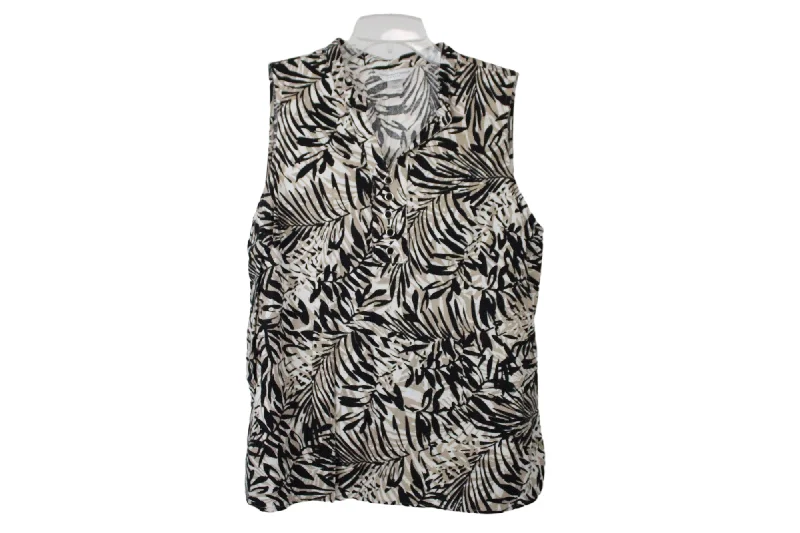 Christopher & Banks Linen Blend Tank | M Petite white tank top