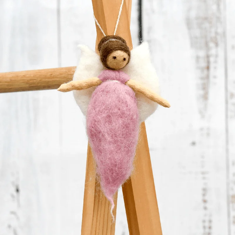 Tara Treasures Needle Felted Fairy - Light Pink Dress Pretend & Imaginative Play Toys