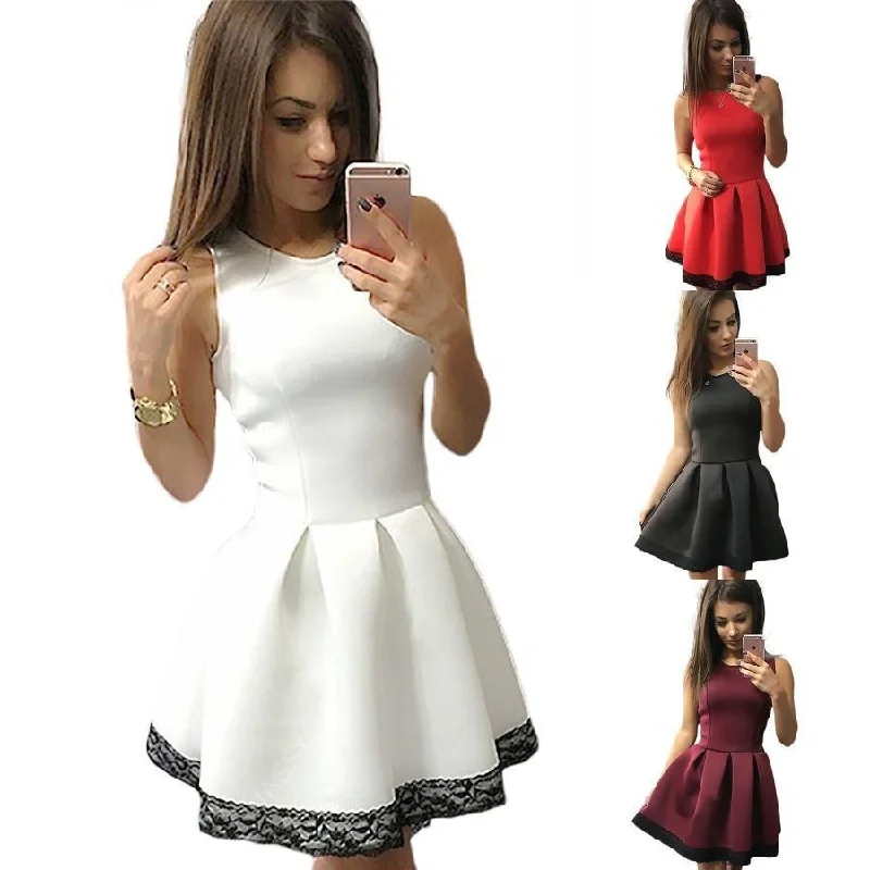 Women Summer Dress Beach Club Office Party Lace Crochet Vintage Ladies Short Woman Dresses Women Summer Dress Beach Club Office Party Lace Crochet Vintage Ladies Short Woman Dresses